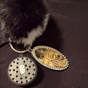 Elegant Black and Silver Keychain Accessory